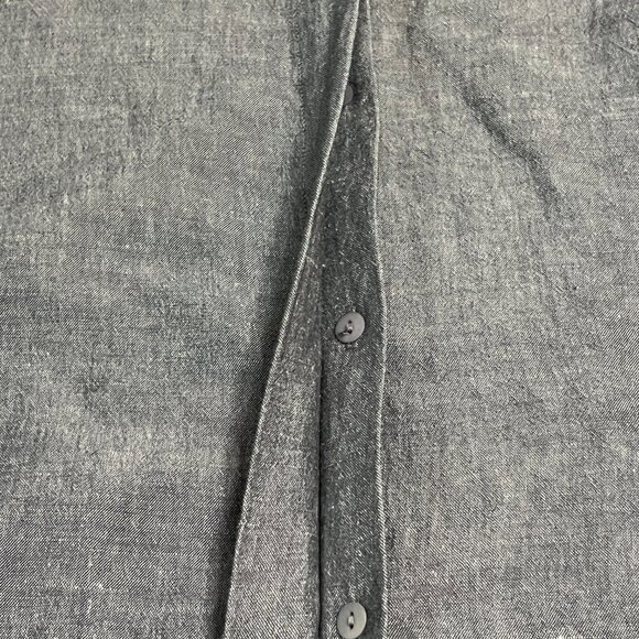 Eileen Fisher M Gray Button Front Shirt Jacket Linen Rayon Blend USA Long Sleeve - Picture 4 of 9
